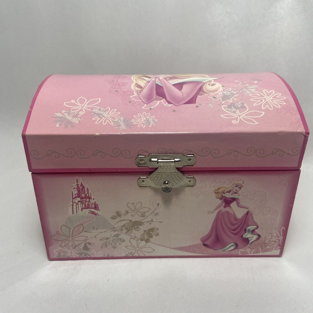 FAB Pink Princess Domed Wind Up Jewelry Box Cardboard Played with condition Work